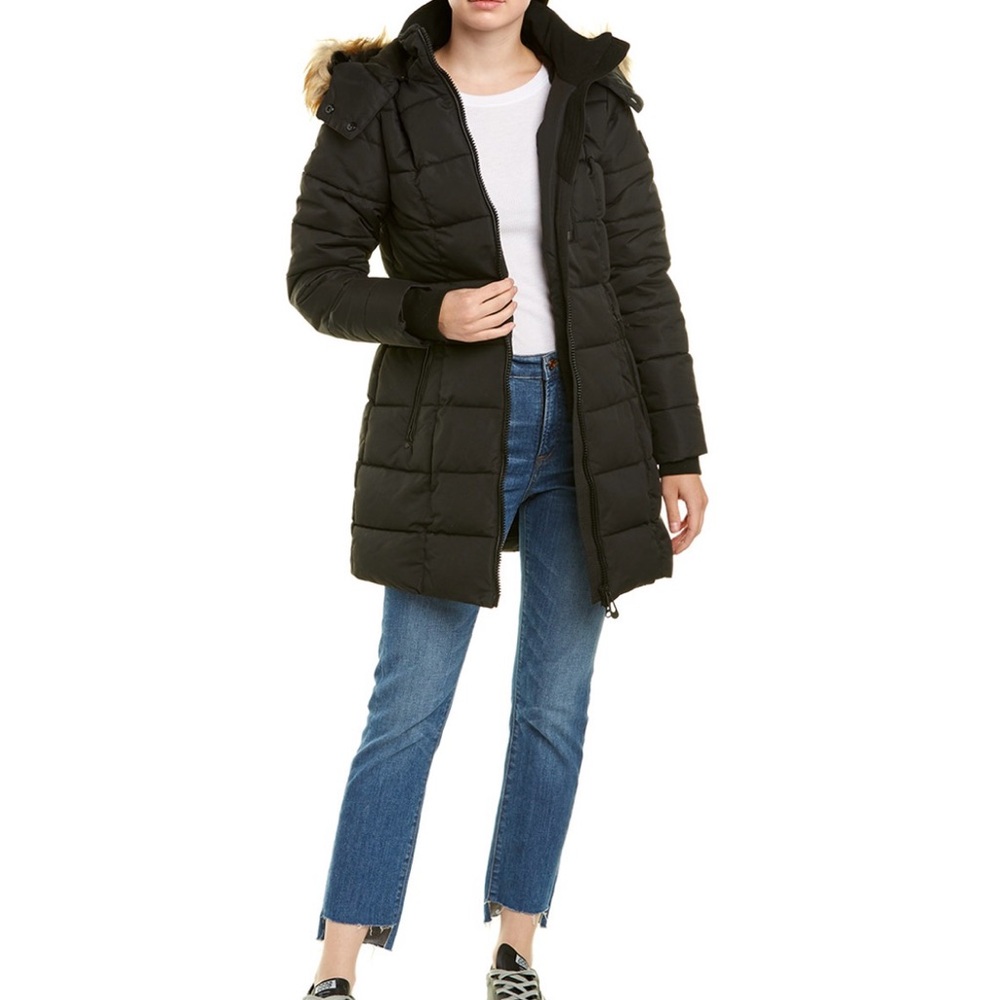 Noize Faux Fur Trim Down Parka
